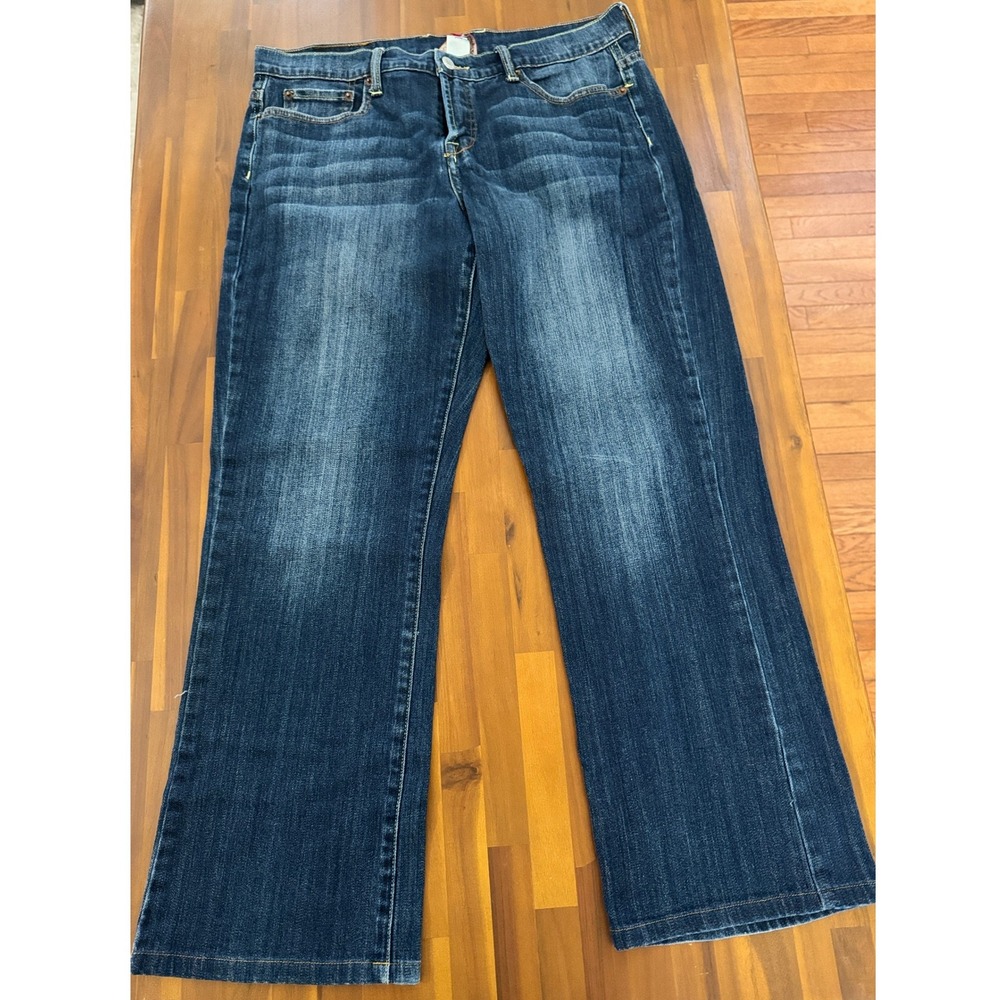 Lucky Brand Straight Leg Jeans Womens 12/31 Dark Wash Excellent Stretch Denim